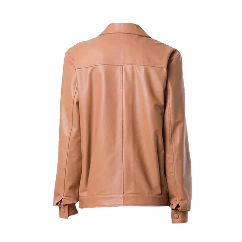 Sahara Oversized Leather Snap Front Shacket