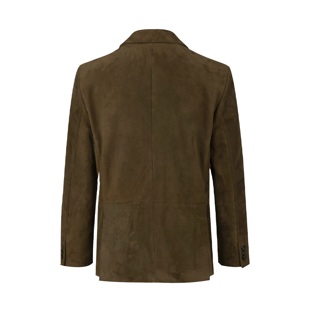 Premium Moss Suede Two Button Tailored Blazer
