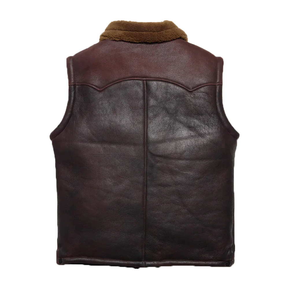 Two-Tone Shearling Leather Vest