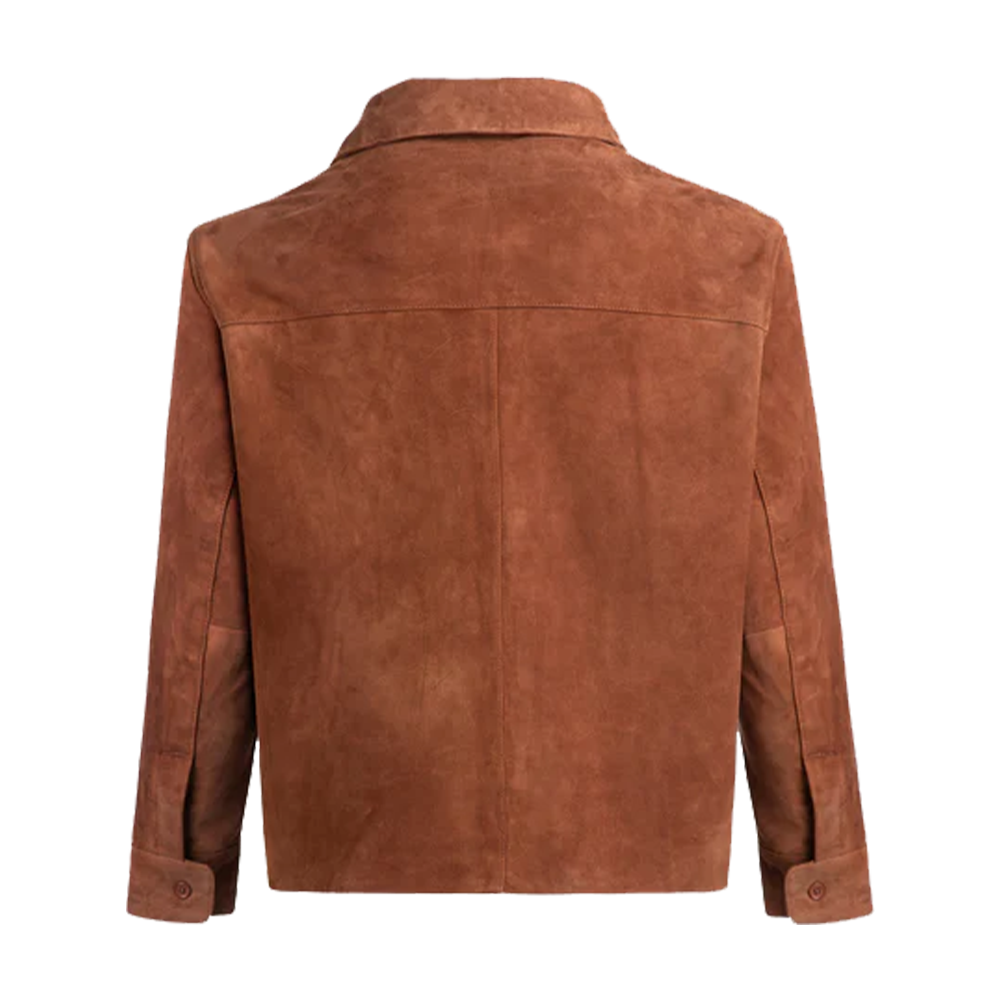 Premium Matte Tan Suede Field Button Front Shacket