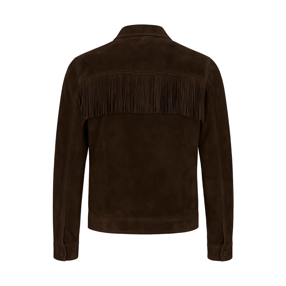 Dark Chocolate Suede Minimalist Flap Pocket Dual Zip Overshirt