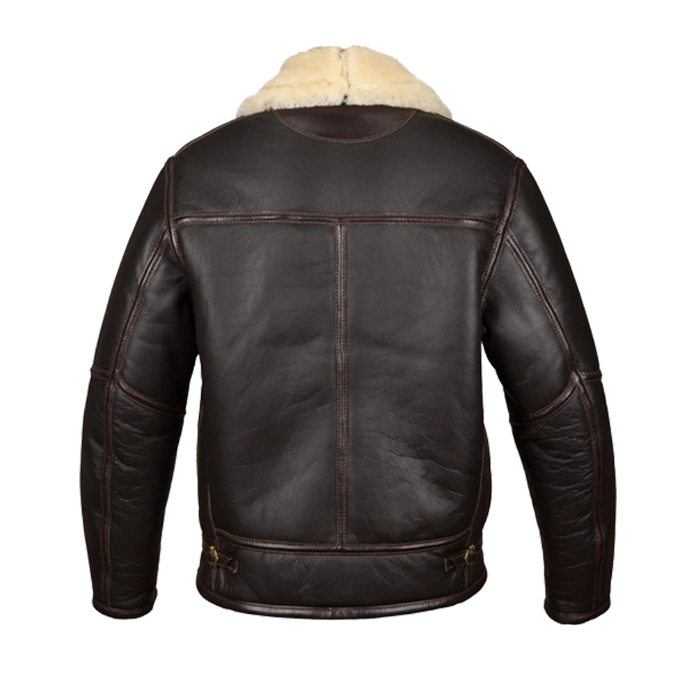Espresso Leather Regular Fit Shearling Lined Jacket