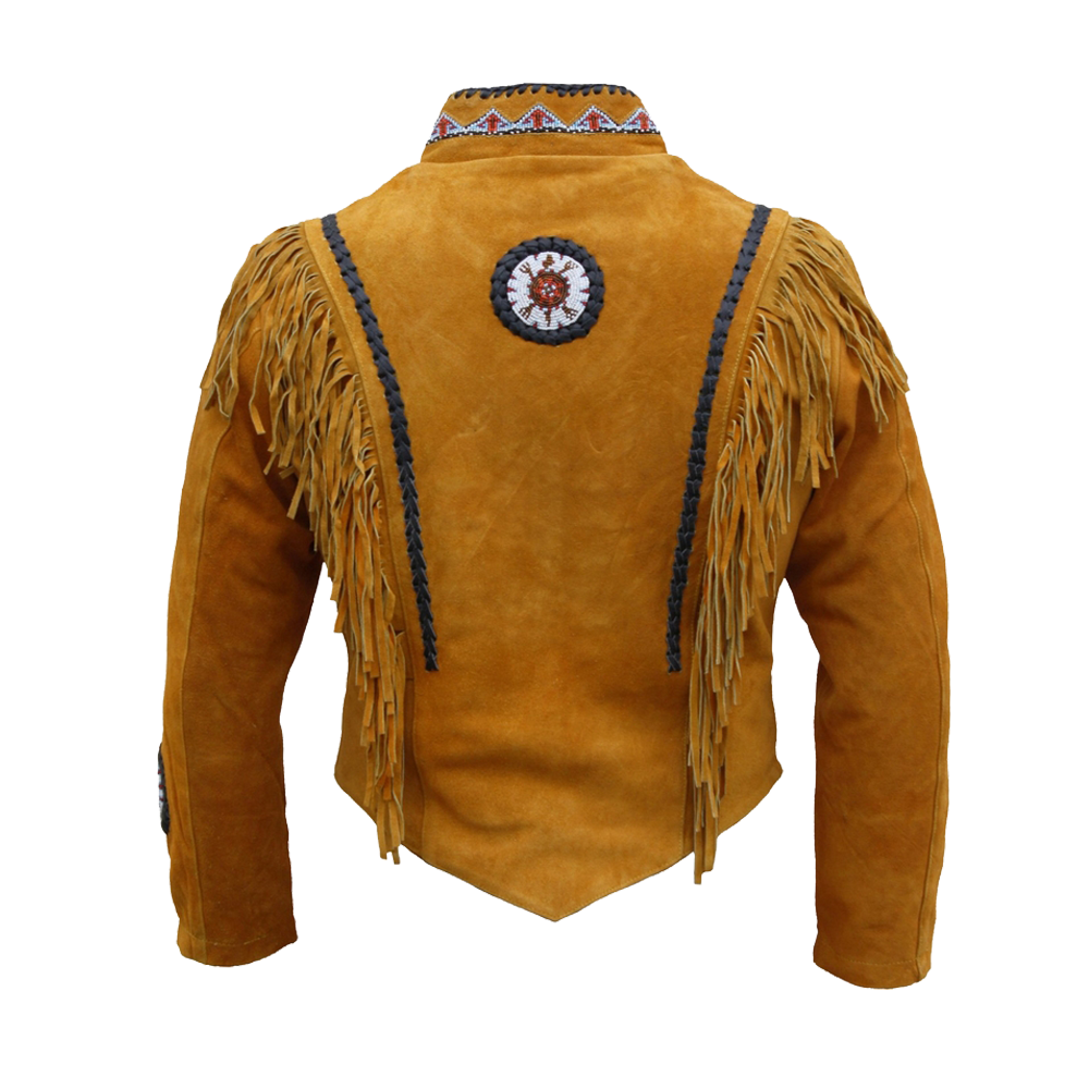 Beaded and Fringed Western Suede Jacket