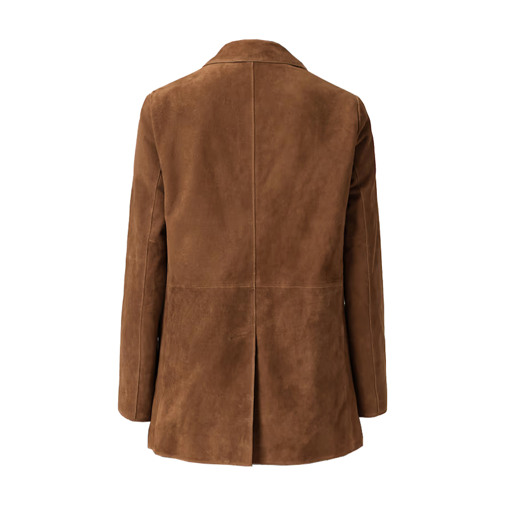 Soft-Touch Longline Suede Blazer