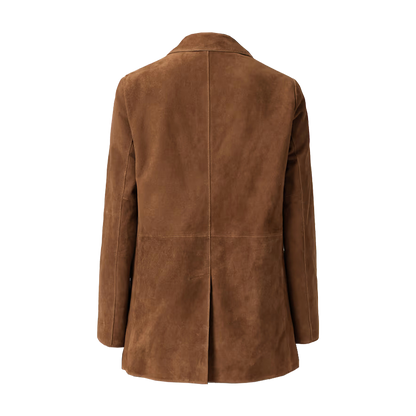 Soft-Touch Longline Suede Blazer