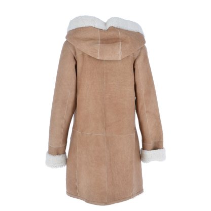 Premium Sandstone Suede Double Zip Hooded Coat