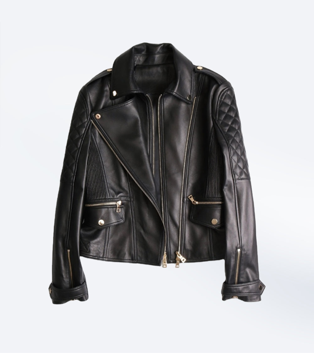 Asymmetrische Damen-Bikerjacke