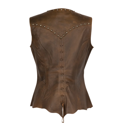 Cripple Creek Style Leather Laced Vest