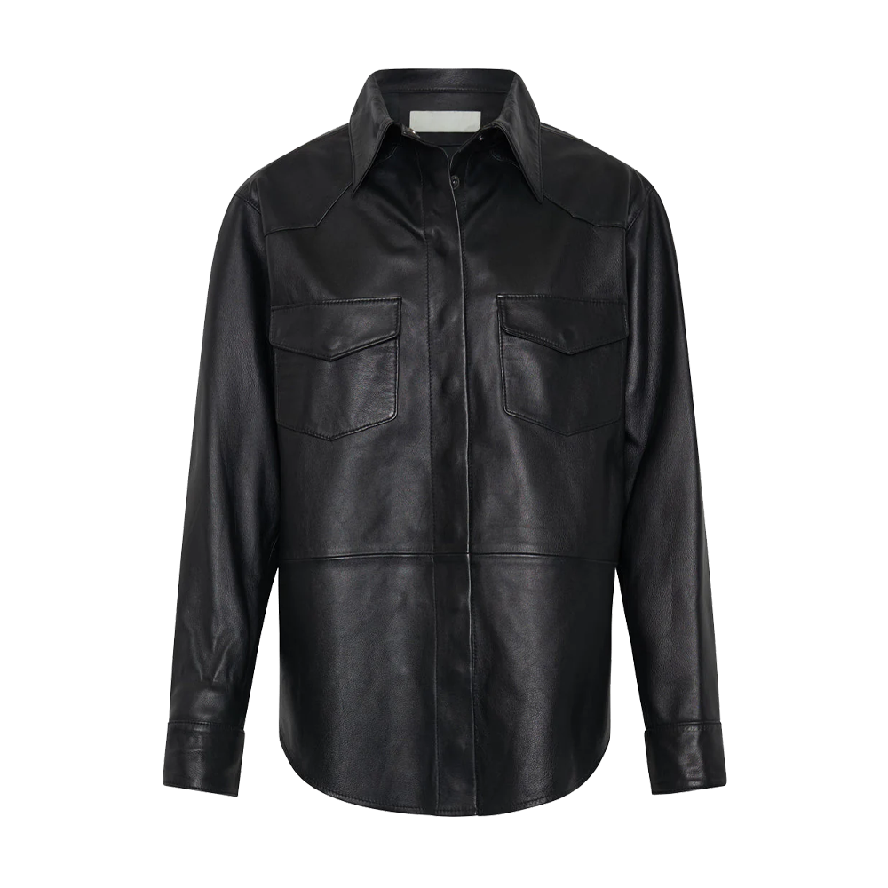 Relaxed Fit Oversized Leather Shacket
