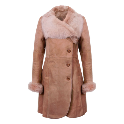 Long Shearling Coat with Toscana Trim