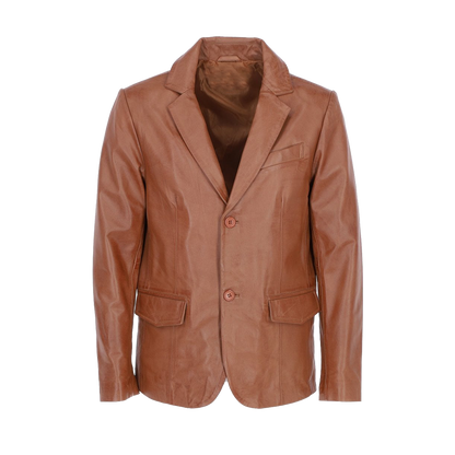 Amber Tailored Leather Notched Lapel Blazer