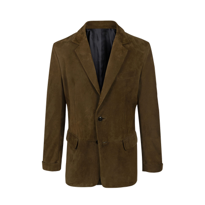 Premium Moss Suede Two Button Tailored Blazer