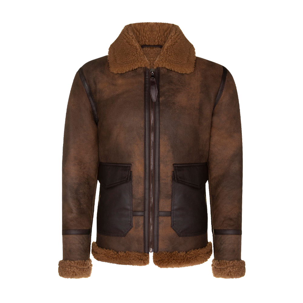Vintage Style Sheepskin B3 Bomber Jacket
