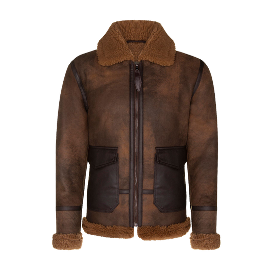 Vintage Style Sheepskin B3 Bomber Jacket