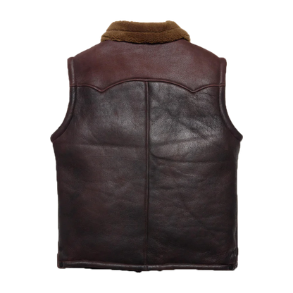 Two-Tone Shearling Leather Vest