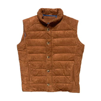Brown Suede Quilted Leather Vest