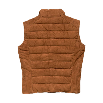 Brown Suede Quilted Leather Vest