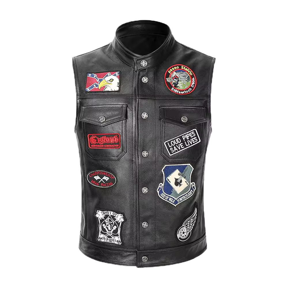Patchwork Embroidery Leather Vest