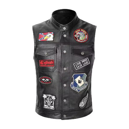 Patchwork Embroidery Leather Vest
