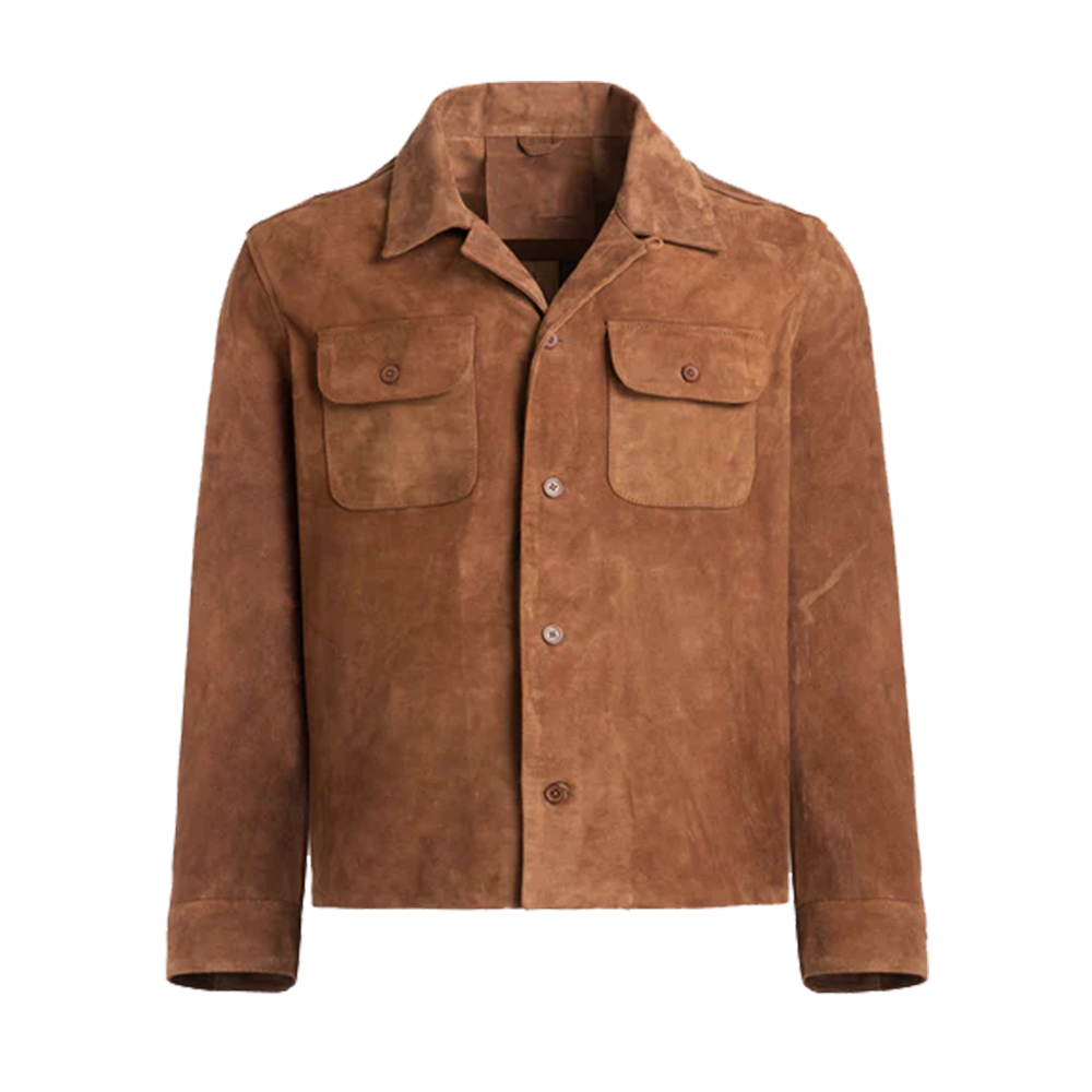 Premium Matte Tan Suede Field Button Front Shacket