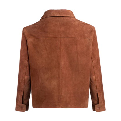 Premium Matte Tan Suede Field Button Front Shacket