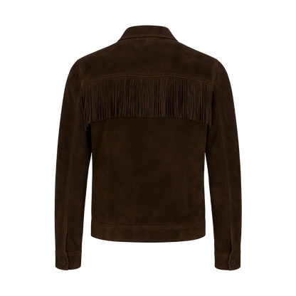Dark Chocolate Suede Minimalist Flap Pocket Dual Zip Overshirt