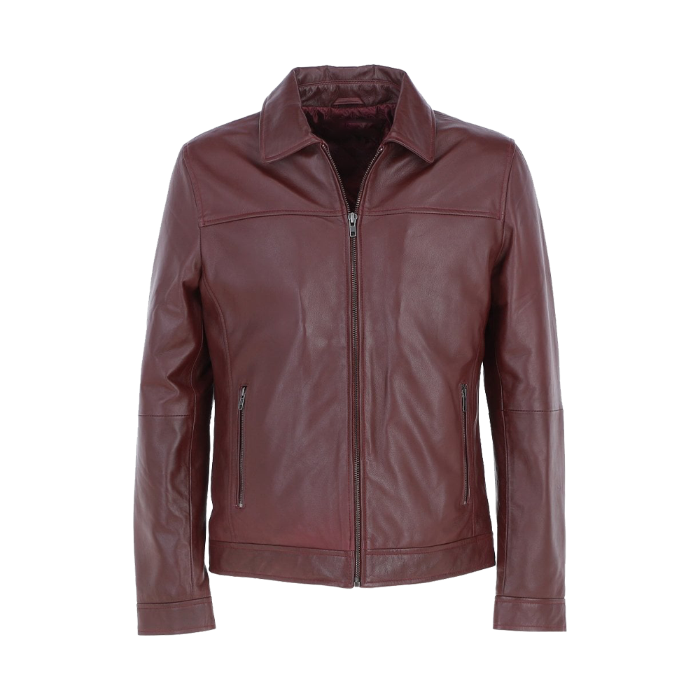Classic Wine Red Minimalist Shirt Jacket