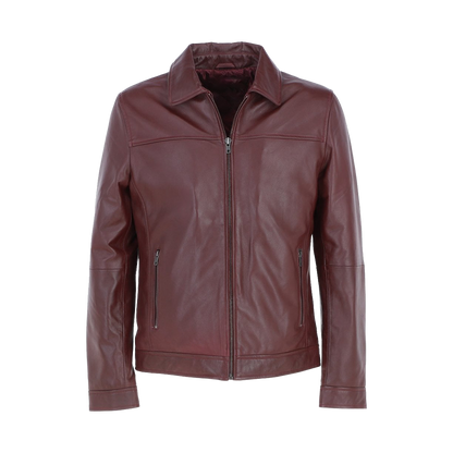 Classic Wine Red Minimalist Shirt Jacket