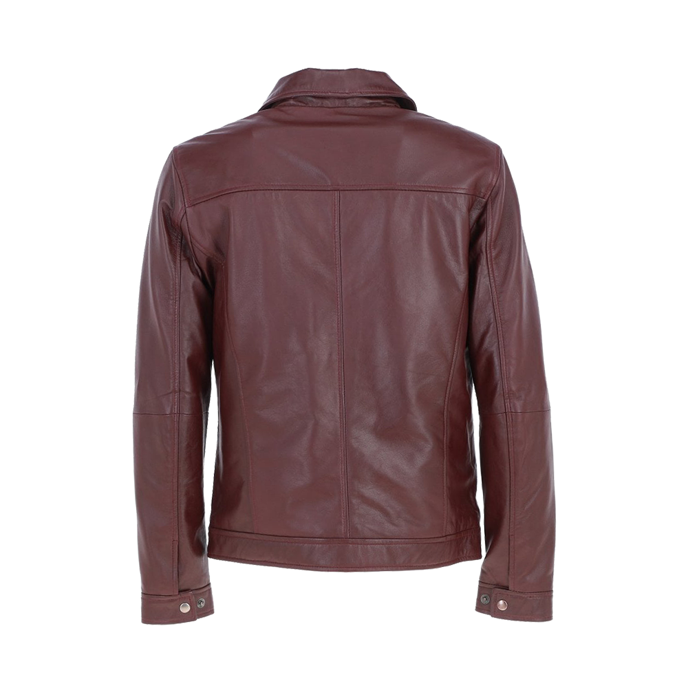 Classic Wine Red Minimalist Shirt Jacket