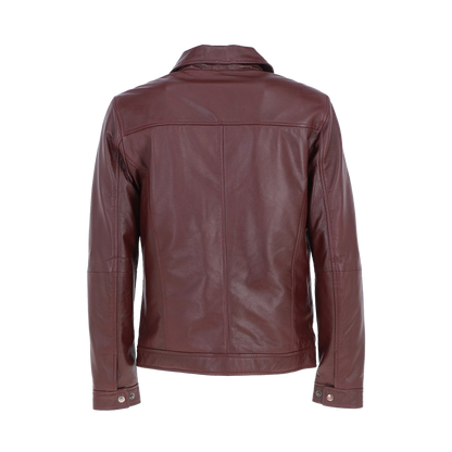 Classic Wine Red Minimalist Shirt Jacket