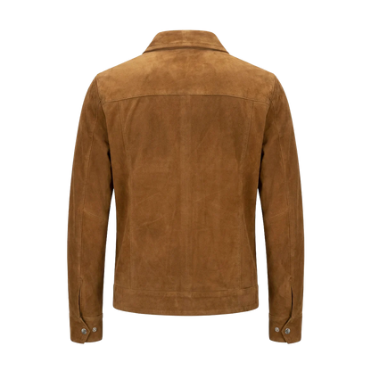 Regular Fit Golden Tan Suede Casual Outerwear