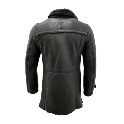 Double-Breasted Sheepskin Reefer Coat