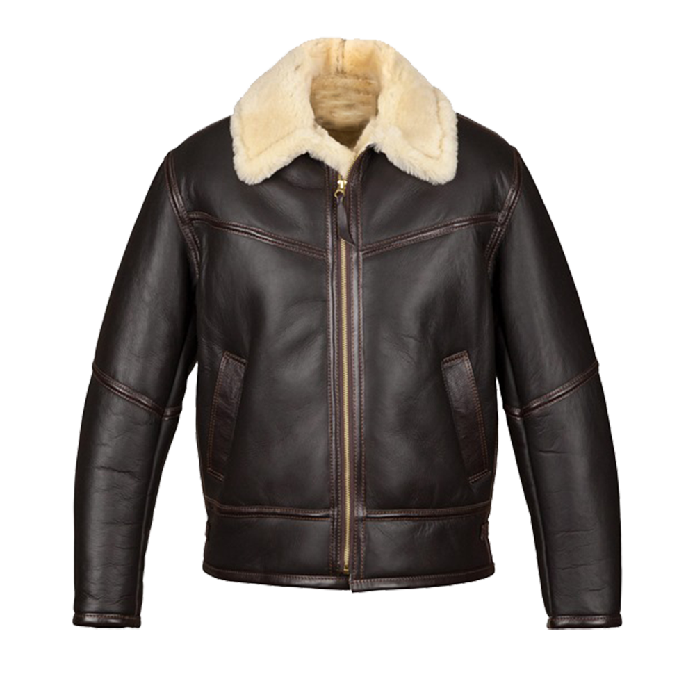 Espresso Leather Regular Fit Shearling Lined Jacket