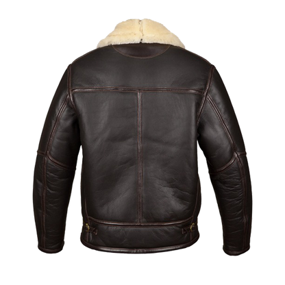 Espresso Leather Regular Fit Shearling Lined Jacket