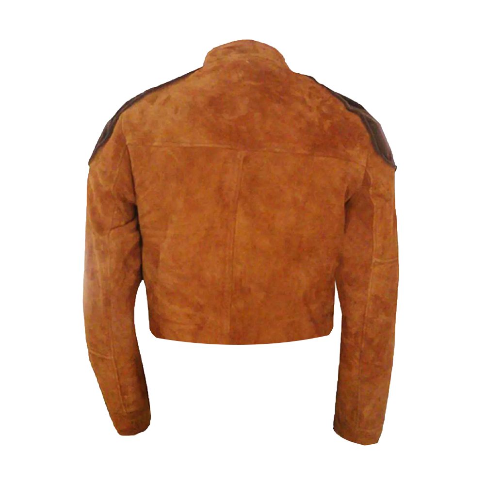 Unisex Rust Suede Clasp Front Commander Jacket