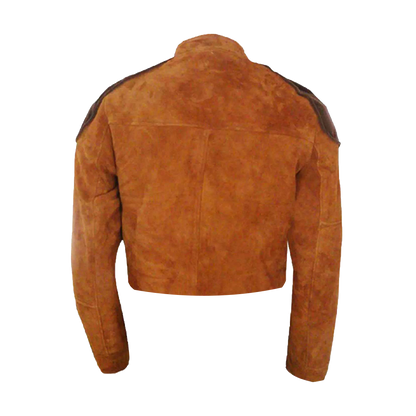 Unisex Rust Suede Clasp Front Commander Jacket