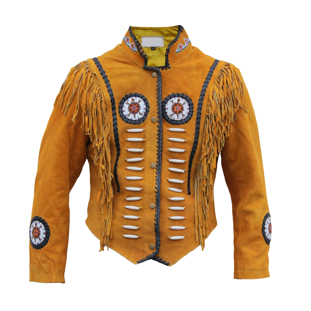 Beaded and Fringed Western Suede Jacket