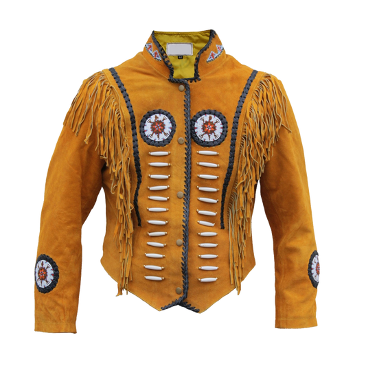 Beaded and Fringed Western Suede Jacket