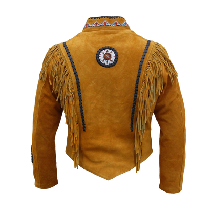 Beaded and Fringed Western Suede Jacket